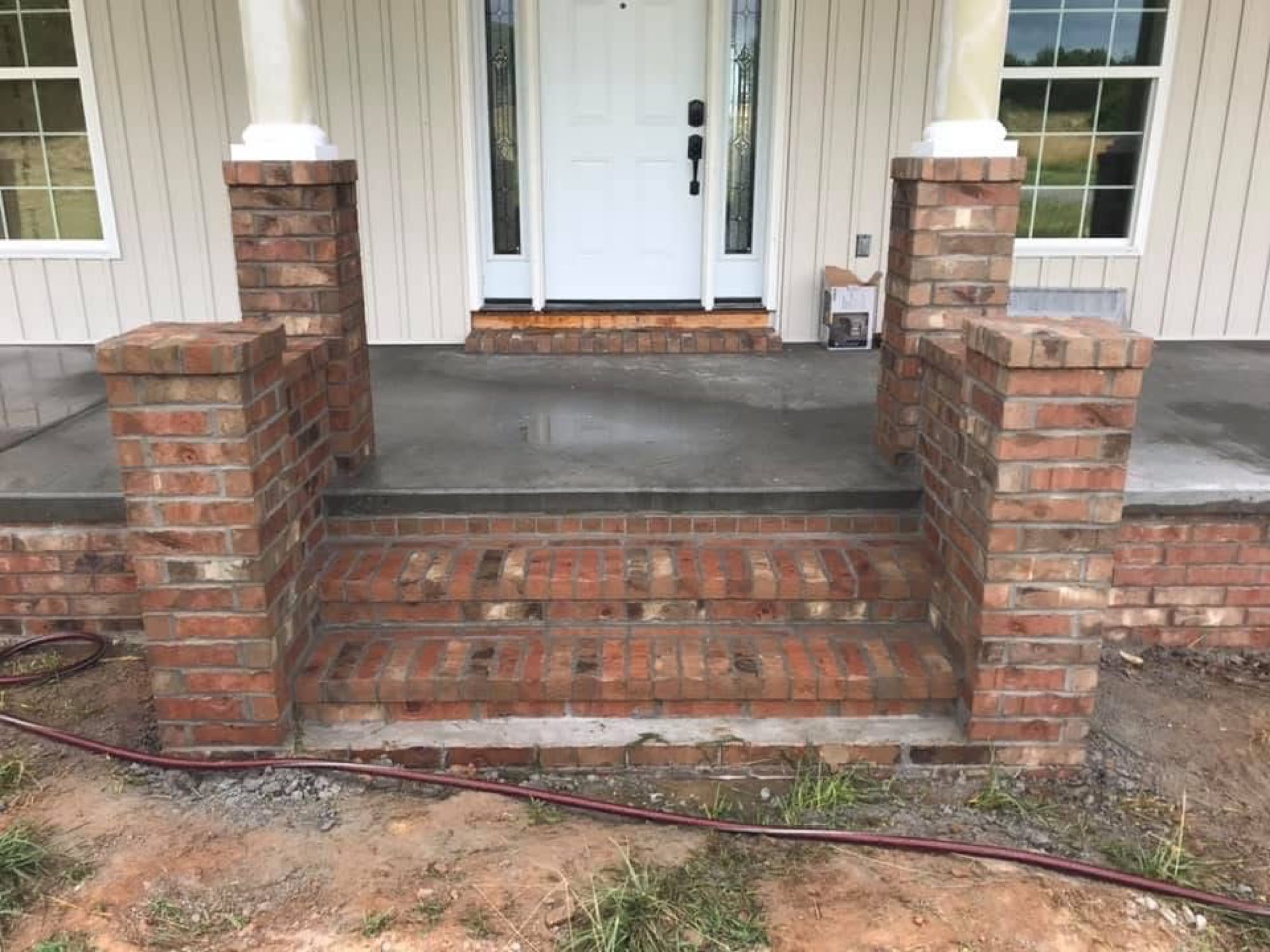 Brick steps and columns
